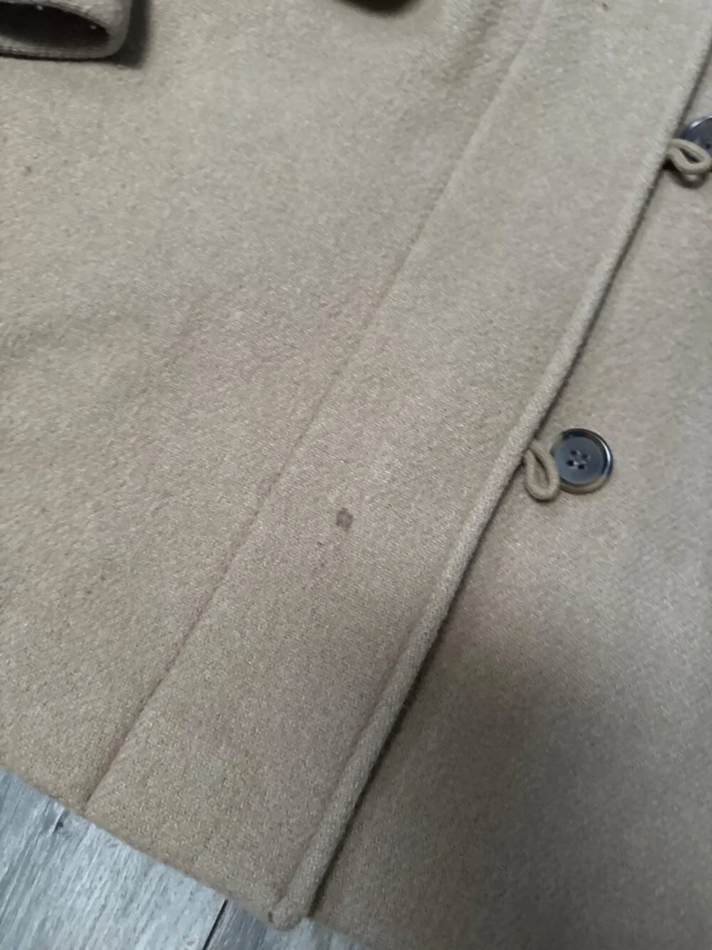 J. Crew Wool Blend Hooded Button Front Coat In Camel Size 4 Fully Lined Made In - Picture 2 of 12